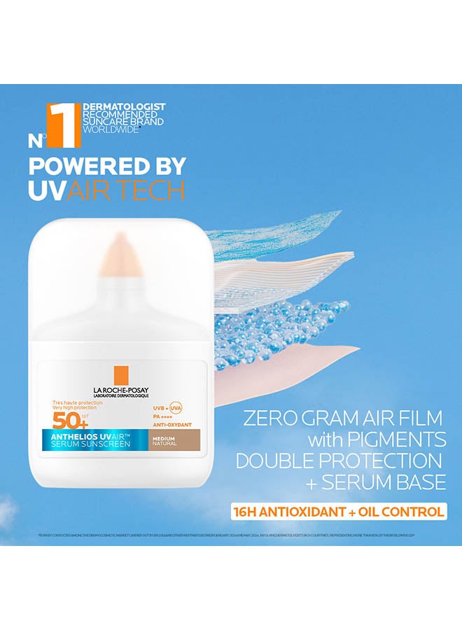 La Roche-Posay Anthelios UVAir Medium Natural Shade Sunscreen Serum SPF 50+ with Niacinamide; Daily Facial Sunblock for Men/Women; Light as Air Texture with Invisible Finish for All Skin Types 50ML - Image 5