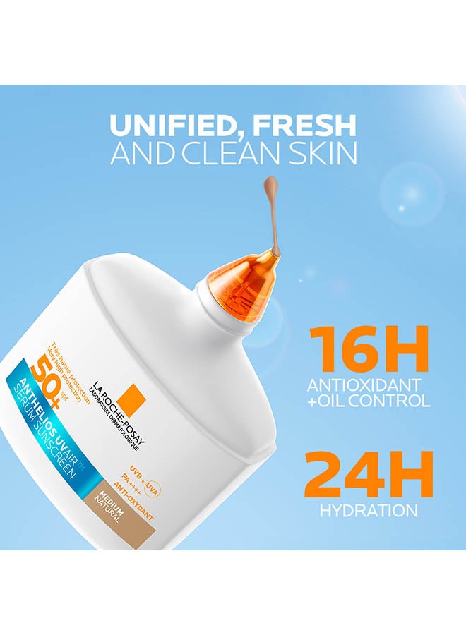 La Roche-Posay Anthelios UVAir Medium Natural Shade Sunscreen Serum SPF 50+ with Niacinamide; Daily Facial Sunblock for Men/Women; Light as Air Texture with Invisible Finish for All Skin Types 50ML - Image 3