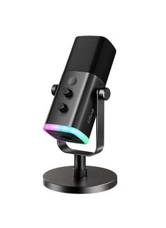 Xlr Usb Dynamic Microphone For Podcast Recording Pc Computer Gaming Streaming Mic With Rgb Light Mute Button Headphones Jack Desktop Stand Vocal Mic For Singing Youtube Ampligame Am8
