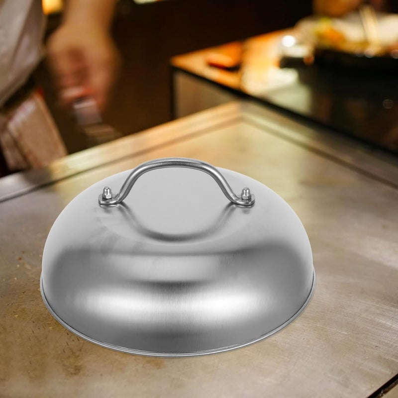 2pcs 9-inch Stainless Steel Pot Lid Set Thickened round Frying Pan Cover Universal Cooking Pot Supply Griddle Basting Cover for Kitchen and Barbecue - Image 4