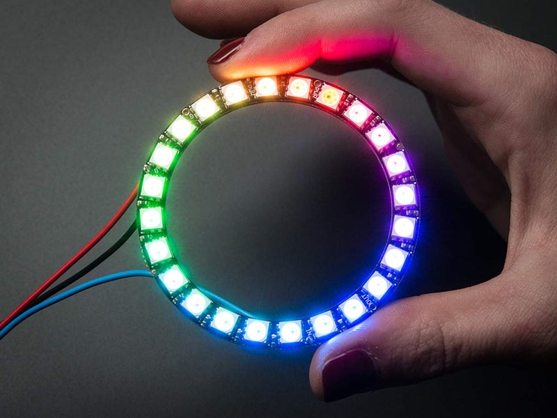 Adafruit 100226 24 RGB Neopixel LED Ring with Integrated Drivers - Image 1