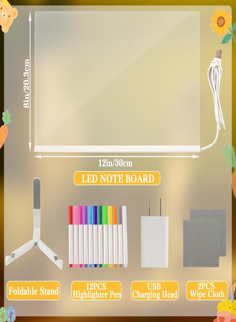 Ù„ÙˆØ­Ø© Ù…Ø³Ø­ Ø¬Ø§Ù� Ù…Ù† Ø§Ù„Ø£ÙƒØ±ÙŠÙ„ÙŠÙƒ Ù…Ø¹ Ø­Ø§Ù…Ù„ Ù…Ø¶ÙŠØ¡ Ù„Ù„Ù…ÙƒØªØ¨ 12 Ã— 8 Ø¨ÙˆØµØ©ØŒ Ù„ÙˆØ­Ø© Ù…Ù„Ø§Ø­Ø¸Ø§Øª LED Ù…Ø¹ Ø£Ù„ÙˆØ§Ù† Ù…Ø¶ÙŠØ¦Ø©ØŒ Ù„ÙˆØ­Ø© Ù…Ø³Ø­ Ø¬Ø§Ù�ØŒ Ù„ÙˆØ­Ø© Ù…Ù„Ø§Ø­Ø¸Ø§Øª Ø±Ø³Ù… Ù…Ø¶ÙŠØ¦Ø©ØŒ Ù„ÙˆØ­Ø© Ø±Ø³Ø§Ø¦Ù„ Ù…ØªÙˆÙ‡Ø¬Ø© Ù…Ø¹ 12 Ù‚Ù„Ù…Ù‹Ø§ØŒ Ù‡Ø¯ÙŠØ© Ù„Ù„Ø¹Ø·Ù„Ø§Øª Ù„Ù„Ø£Ø·Ù�Ø§Ù„ ÙˆØ§Ù„ÙƒØ¨Ø§Ø± - Image 3