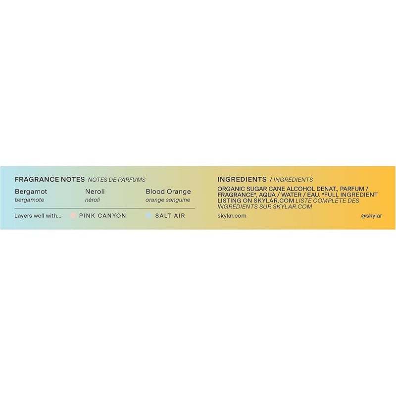 Skylar Capri Summer Eau de Parfum - Hypoallergenic & Clean Perfume for Women & Men, Vegan & Safe for Sensitive Skin - Fruity Citrus Perfume, Bergamot, Neroli & Blood Orange - 10mL /0.33 Fl oz - Image 2
