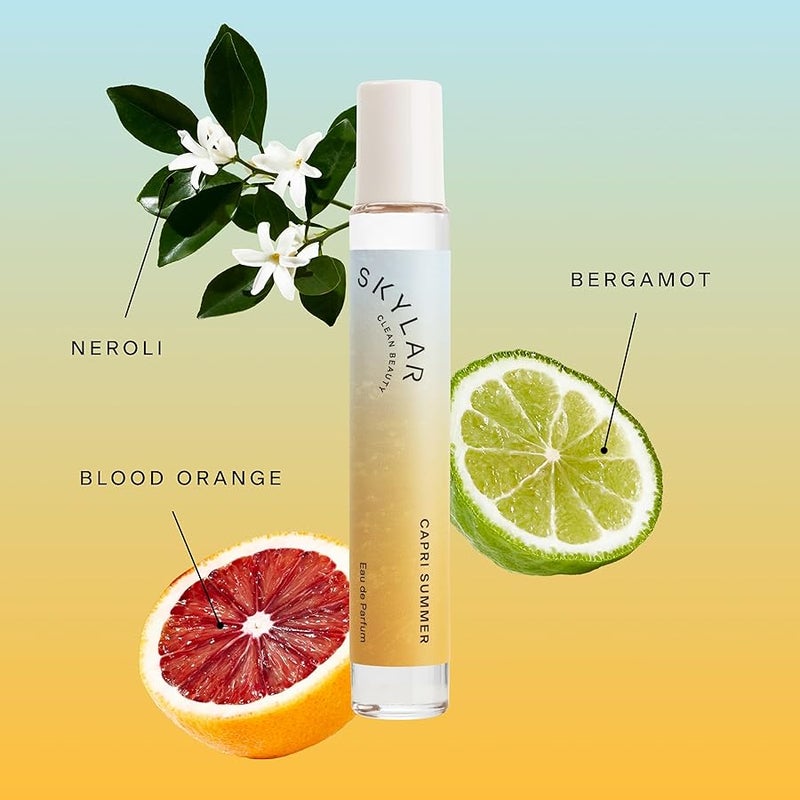 Skylar Capri Summer Eau de Parfum - Hypoallergenic & Clean Perfume for Women & Men, Vegan & Safe for Sensitive Skin - Fruity Citrus Perfume, Bergamot, Neroli & Blood Orange - 10mL /0.33 Fl oz - Image 3
