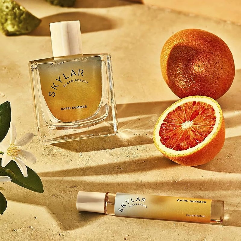 Skylar Capri Summer Eau de Parfum - Hypoallergenic & Clean Perfume for Women & Men, Vegan & Safe for Sensitive Skin - Fruity Citrus Perfume, Bergamot, Neroli & Blood Orange - 10mL /0.33 Fl oz - Image 4