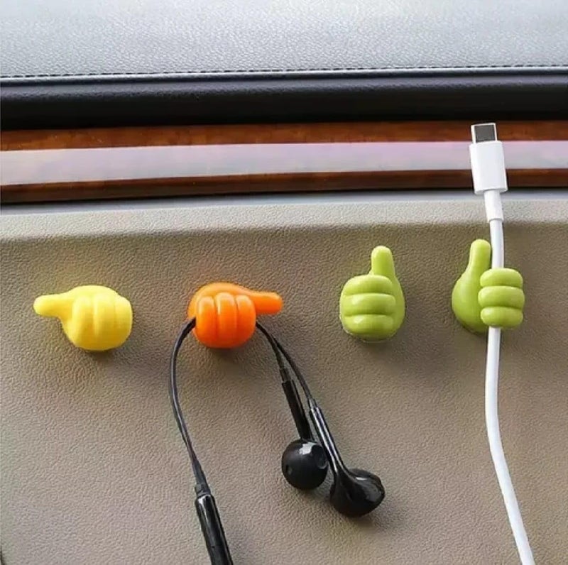 BBD kitchen shop BBD kitchen shop Thumb Wall Hooks Creative Thumbs Up Shape Wall Hook Finger Key Hook Wall Hangers for Storage Data Cables Earphones Plugs Masks Pack of 10 Pcs Multicolor  - Image 3