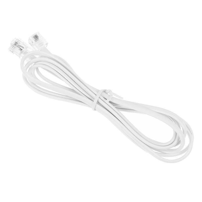 RJ11 to RJ45 Telephone Line Cable 6p4c to 8p8c Connector for Landline Phones White Home Office Use - Image 1