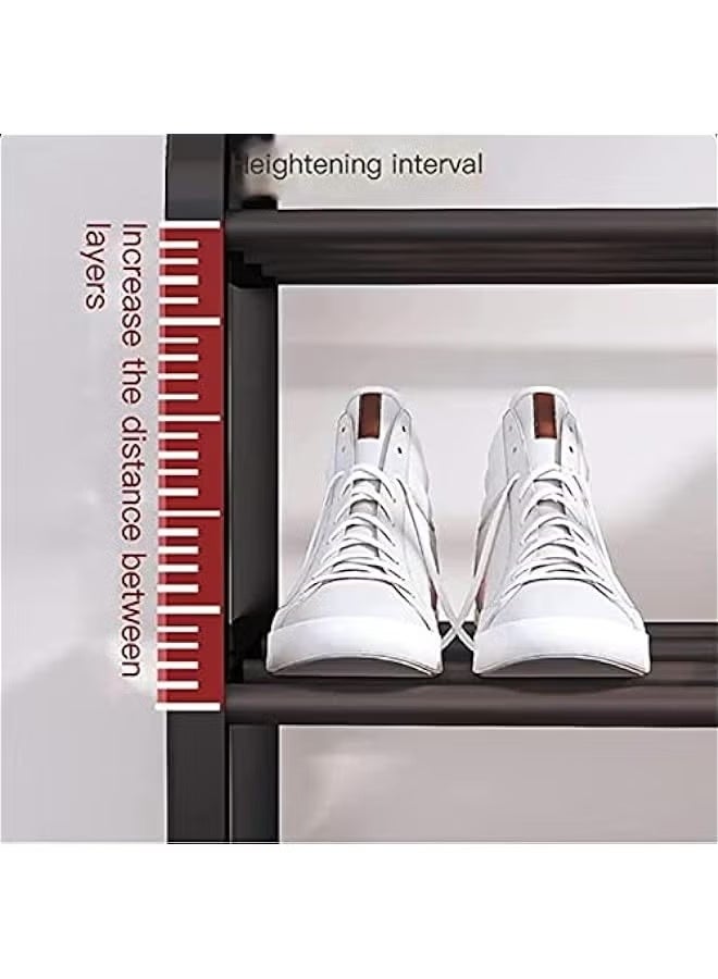 5 طبقات رف الأحذية المعدنية,منظم تخزين رف الأحذية القابل للتعديل,تخزين الأحذية القابل للتراكم,للمدخل,الممر,غرفة المعيشة,الخزانة - Image 4