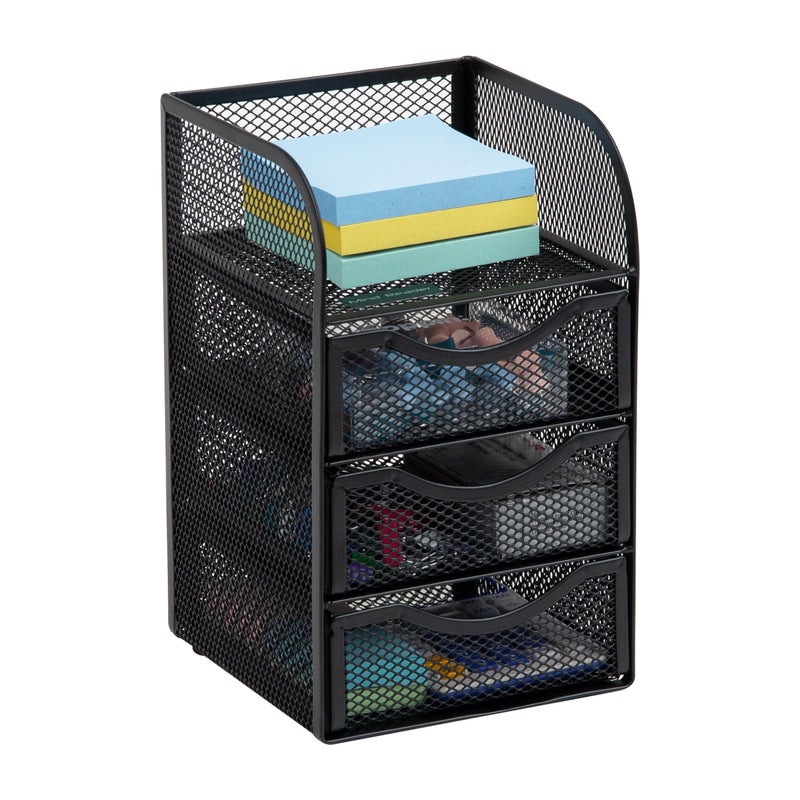 Mind Reader Desktop Accessory Storage, Paper Binder Clip Basket, Workspace, Office, Metal Mesh, 4.75"L x 5"W x 8"H, Black - Image 5
