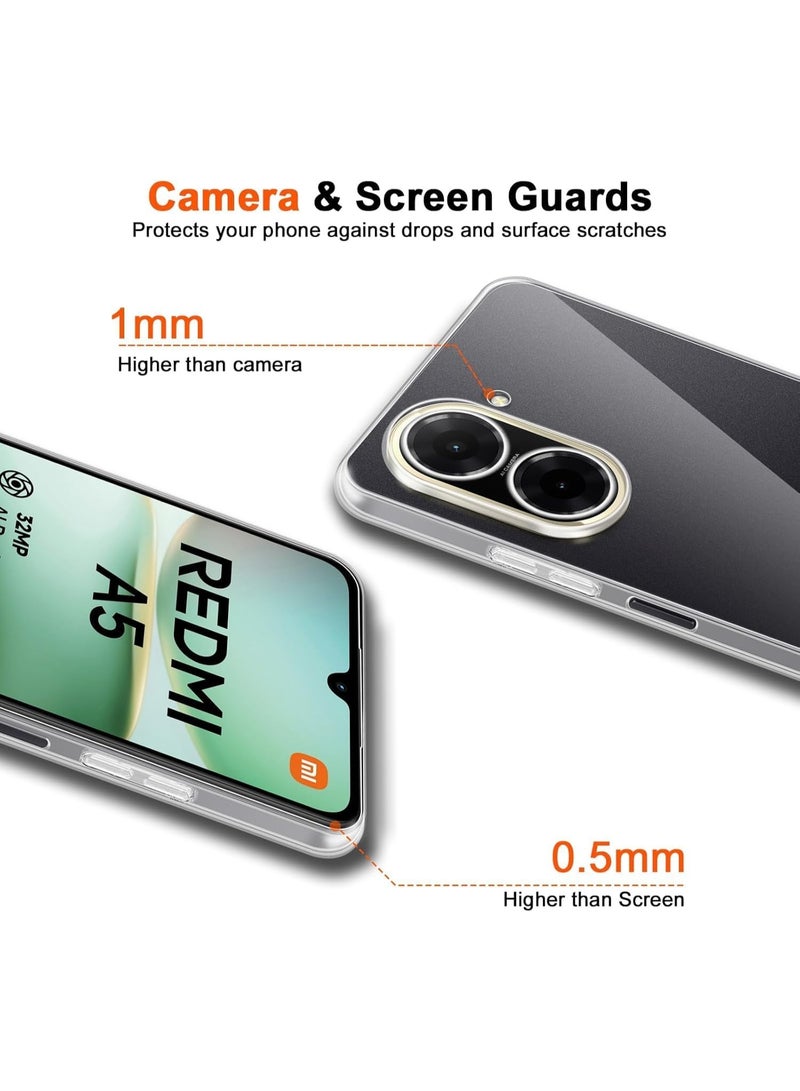 Slim back protective case for Redmi A5 with a scratch-resistant design and shock-absorbing made from heat-resistant polyurethane and soft transparent silicone - Image 3