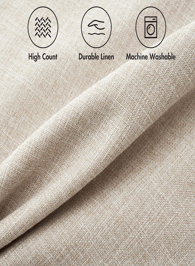 ميولي غطاءان للوسائد الزخرفية من MIULEE، عبوة من قطعتين، مصنوعان من الكتان والخيش، مربعان، سادة، بتصميم ريفي عصري أنيق، مناسبان للأريكة والسيارة، مقاس 50×50 سم (20×20 بوصة)، لون بيج. - Image 2