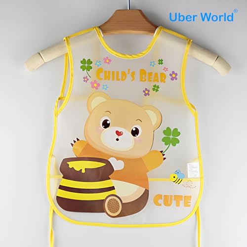 Uber World Waterproof Apron | Plastic Bib | Feeding Bibs | Washable and Reusable | Baby Feeding Products |Full Torso Coverage Apron for Toddlers 1-5 Year (3) - Image 5