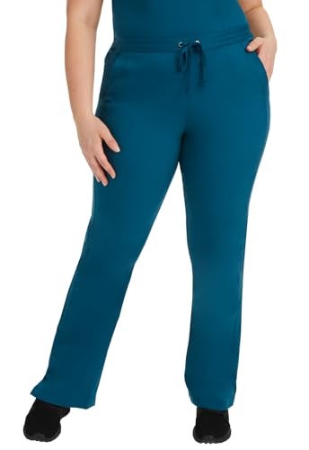 Healing Hands Taylor Women's Pants Mid Rise with 2 Pockets & Back Elastic Waistband 9095, XXS, Caribbean - Image 2