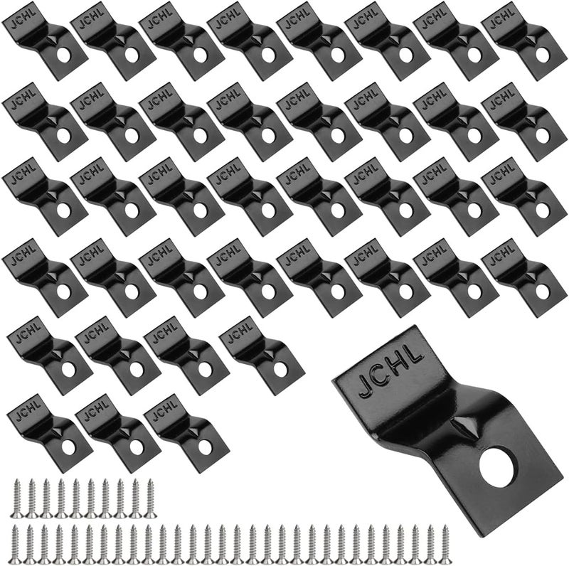 JCHL Table Desk Top Fasteners with Screws Black Heavy Duty Z Table Top Connectors Table ClipsTable Top Brackets Set of 40 Packs Include 40 Clips and 40 Screws Black40  - Image 1