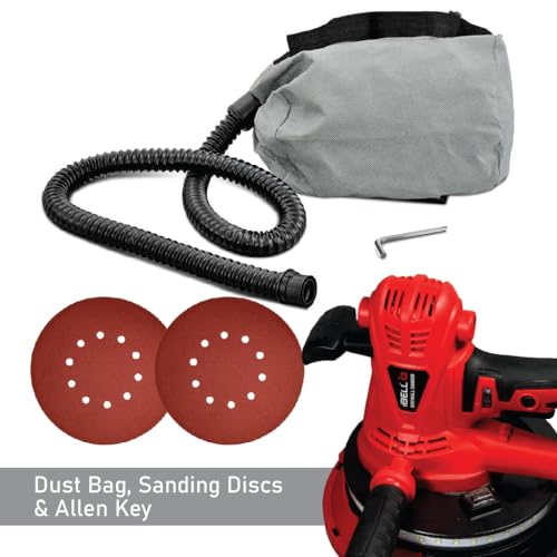 IBELL Dry Wall Sander DS25-80, 1300W, Copper Armature, Sanding Dia 215mm 9" 1400-2600RPM with 10 Hole Vacuum and LED Light - Image 2