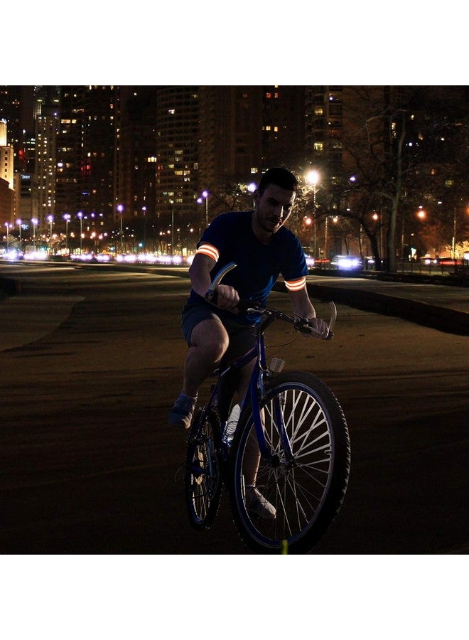 X AUTOHAUX 8Pcs Reflective Bands For Arm Reflective Armbands High Visibility Night Cycling Riding Reflector Tape Straps Bracelet Orange - Image 3