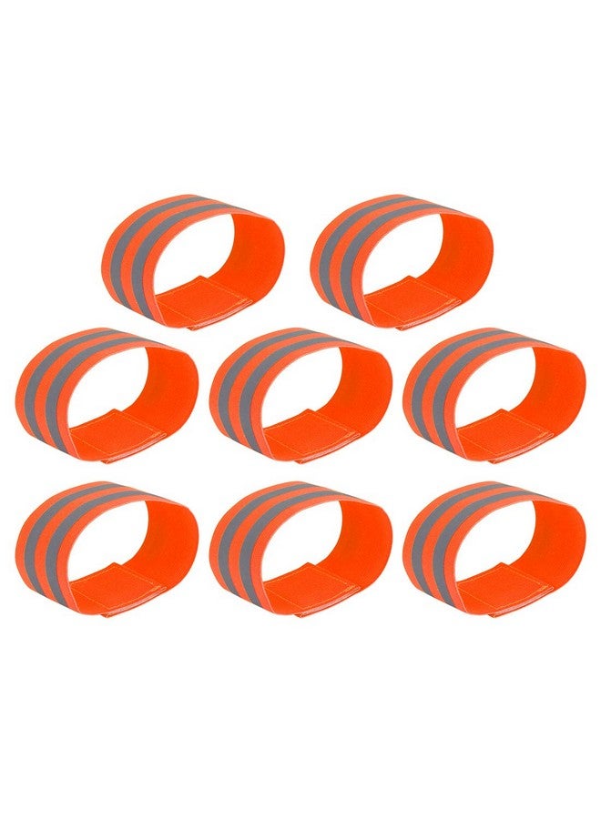 X AUTOHAUX 8Pcs Reflective Bands For Arm Reflective Armbands High Visibility Night Cycling Riding Reflector Tape Straps Bracelet Orange - Image 2