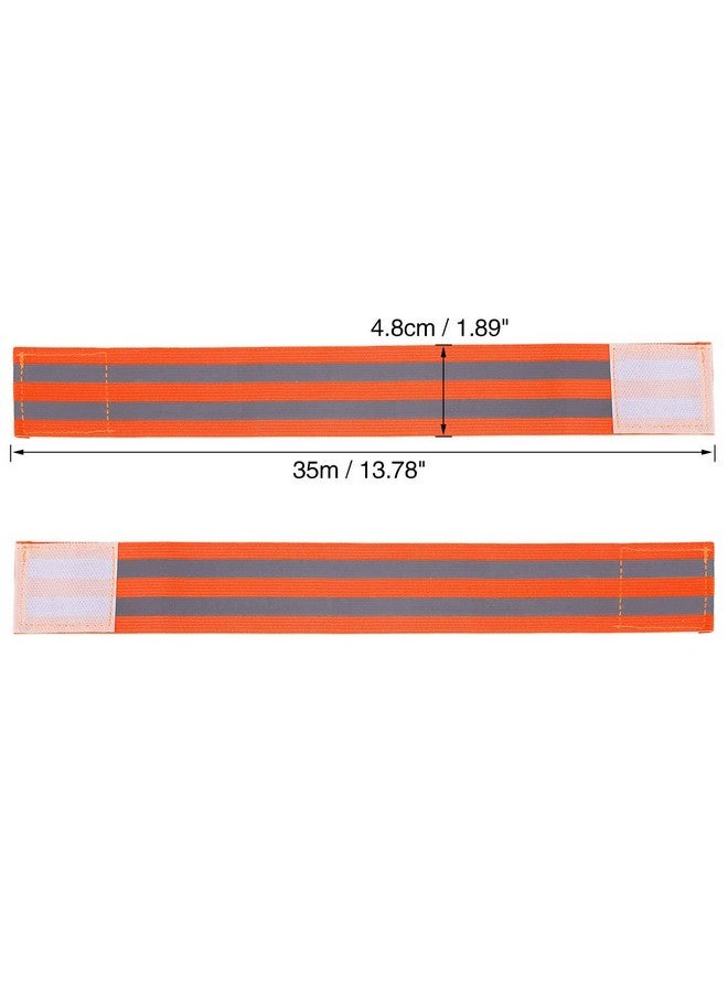 X AUTOHAUX 8Pcs Reflective Bands For Arm Reflective Armbands High Visibility Night Cycling Riding Reflector Tape Straps Bracelet Orange - Image 5