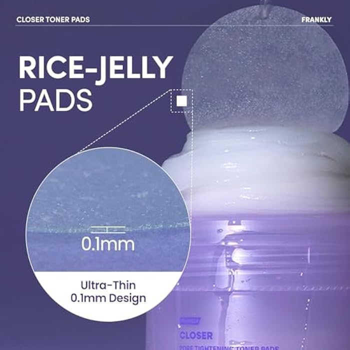 FRANKLY Pore Closer Toner Pads l Rice Jelly Pads with 9 Peptides, Vegan Collagen, Rice Extract l Pore Minimizer l Hydrating for All Skin Types l Korean Skin Care | 70 Count - Image 5