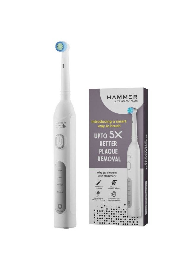 Ultraflow Plus Oscillating Electric Toothbrush For Adults With 2 Brush Heads 4 Brushing Modes (White) - pzsku/ZE6A50F58C7BCB015C0DFZ/45/_/1690523458/fb0feabf-6fce-4503-a4d9-d6fa14134f55