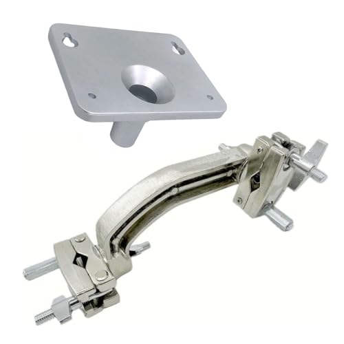 TUOREN Dual Drum Tilting Accessory Clamp with Electronic Module Mounting Plate Metal Electronic Drum Module Mount Holder for Electronic Controller MultiPad Drum Pads Drum Set Cymbal Stand - Image 3