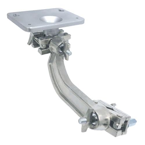 TUOREN Dual Drum Tilting Accessory Clamp with Electronic Module Mounting Plate Metal Electronic Drum Module Mount Holder for Electronic Controller MultiPad Drum Pads Drum Set Cymbal Stand - Image 1