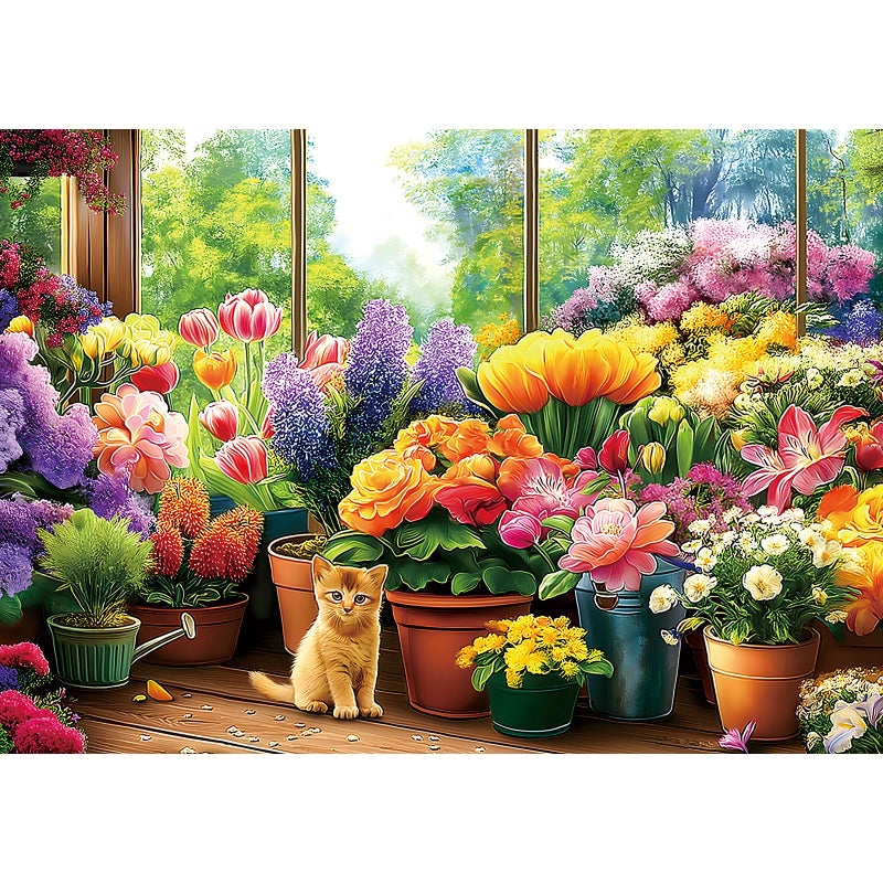 Blueforest Puzzles 300 Pieces for Adults Kitten Flower Jigsaw Puzzle Challenging Adult Puzzle for Family Game Nights Relaxing Hobby Unique Gift Idea 17x11 Inches - Image 2