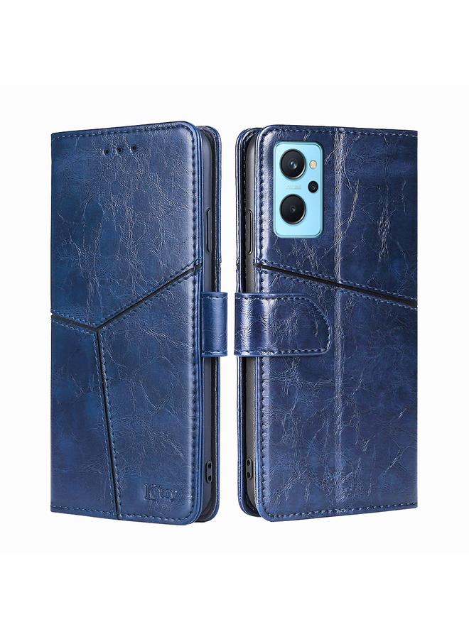 اس-توب جراب هاتف OPPO Realme 9i من الجلد بتصميم هندسي أفقي قابل للطي - Image 1