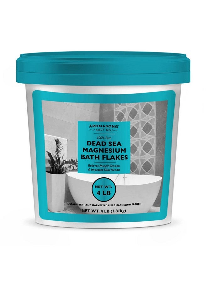 Aromasong Raw Dead Sea Magnesium Flakes For Bath4 Lb Bulk Bath Salt In Reusable Bucket - Image 1