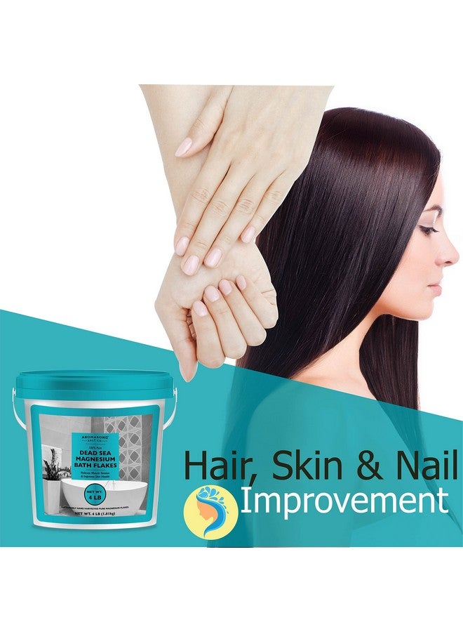 Aromasong Raw Dead Sea Magnesium Flakes For Bath4 Lb Bulk Bath Salt In Reusable Bucket - Image 5