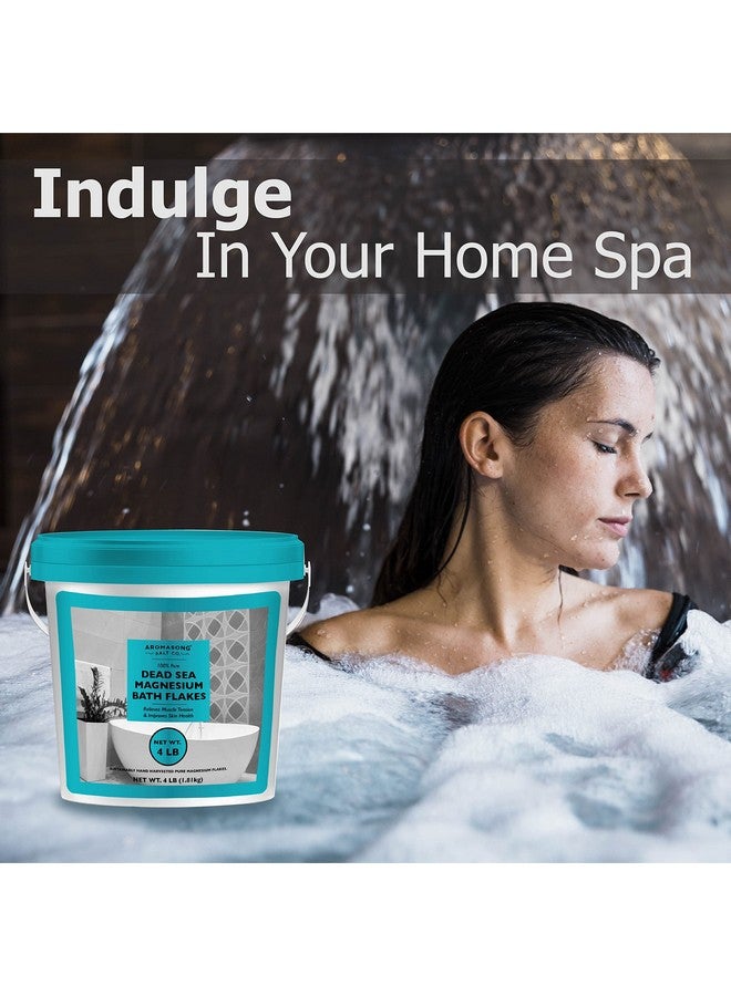 Aromasong Raw Dead Sea Magnesium Flakes For Bath4 Lb Bulk Bath Salt In Reusable Bucket - Image 2