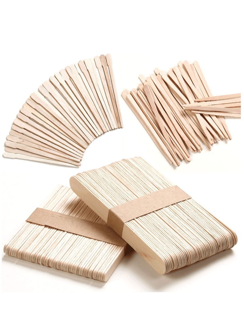 Y&D Wood Wax Sticks 300pcs Waxing 4 Styles Assorted For Body Legs Facial Eyebrow Applicator Squeegee Craft - Image 1