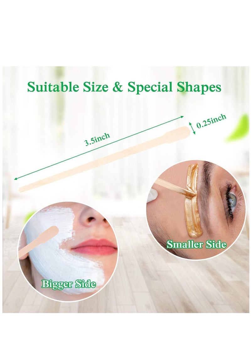 Y&D Wood Wax Sticks 300pcs Waxing 4 Styles Assorted For Body Legs Facial Eyebrow Applicator Squeegee Craft - Image 2