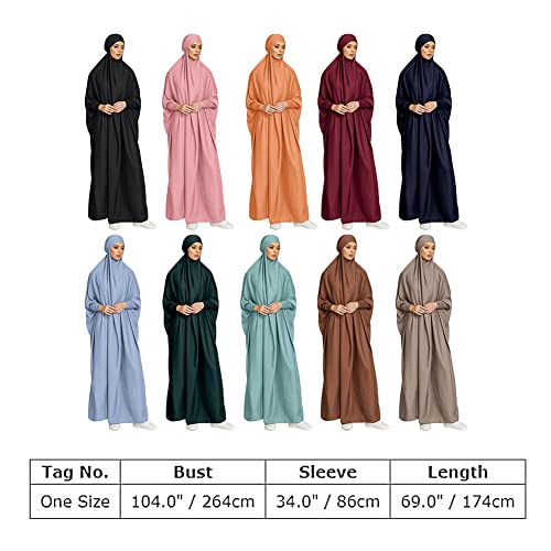 IKADEX Jilbab for Muslim Women Hooded Abaya Kaftan Dress Hijab Chador One-Piece Loose Fit Arabic Islamic Prayer Robe Black - Image 4