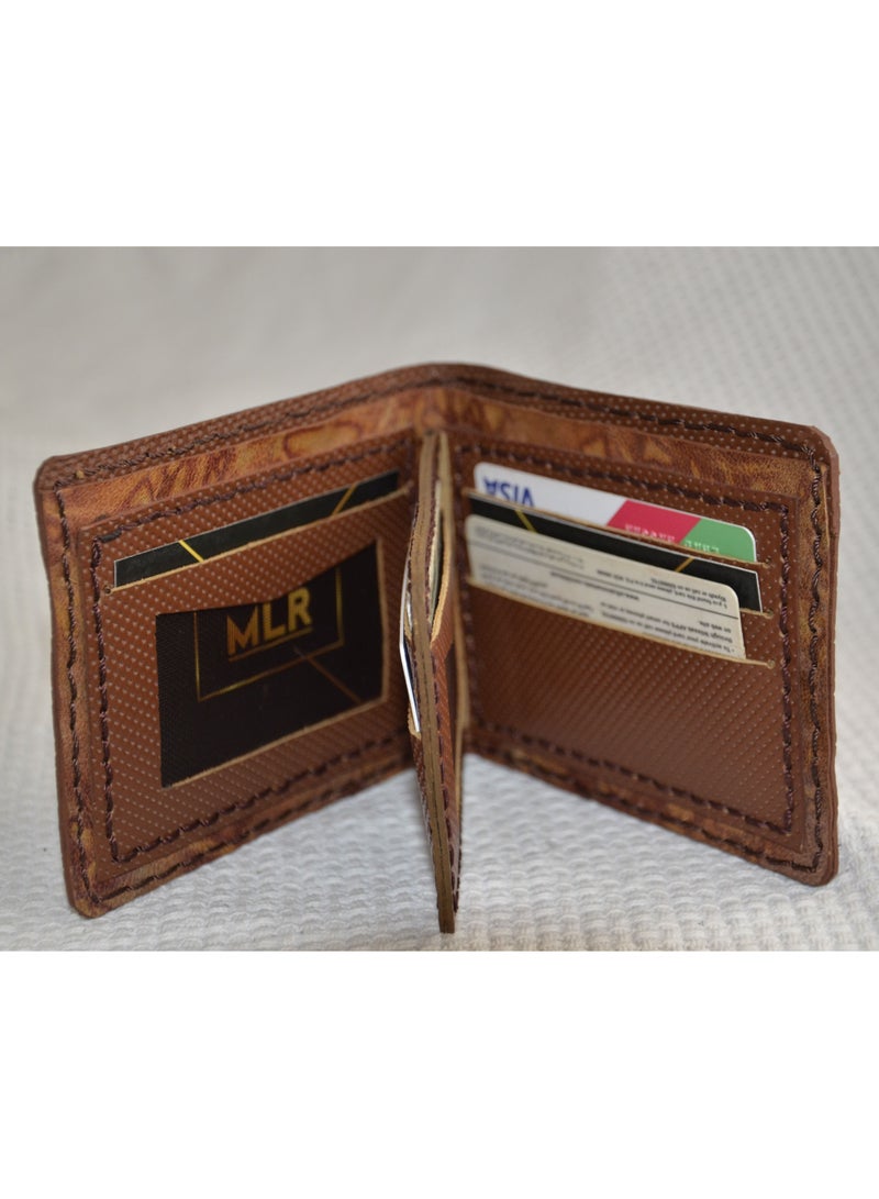 MLR Large genuine leather wallet with 10 pockets Hazel Color - Image 4