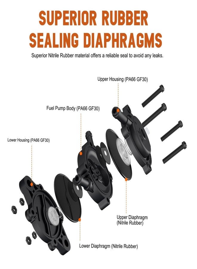 سافيور مضخة وقود Savior 691034 692313 مع فلتر خط الوقود لمحركات Briggs and Stratton 808656 491922 وKohler 24 393 04-S و24 393 16-S وHonda 16700-Z0J-003 وJohn Deere LG808656 M145667 وKawasaki 49040-7001 - Image 3
