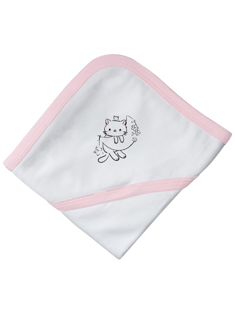 Babies Basic 100% Cotton Swaddle / Receiving Blanket for New Born, 75*75cm , Pink - Image 5