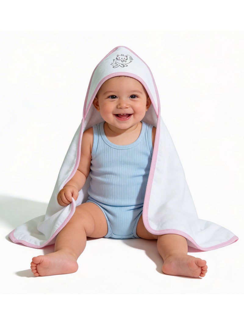 Babies Basic 100% Cotton Swaddle / Receiving Blanket for New Born, 75*75cm , Pink - Image 2