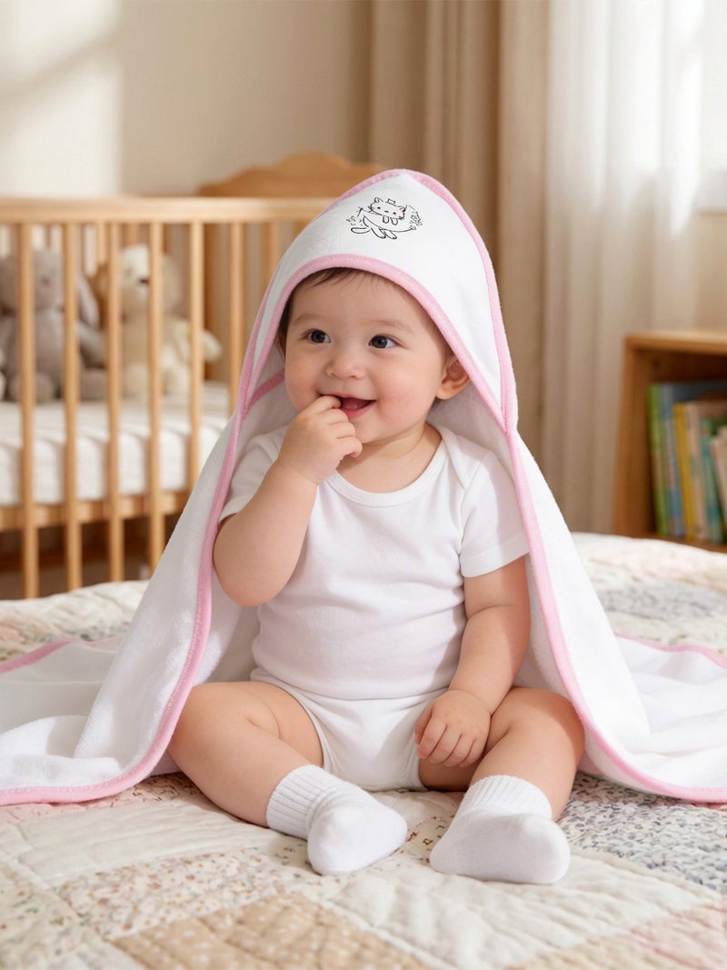 Babies Basic 100% Cotton Swaddle / Receiving Blanket for New Born, 75*75cm , Pink - Image 3