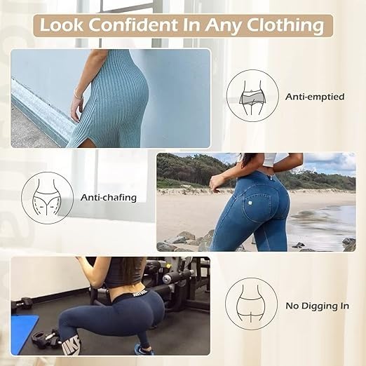 Lilots Women's Seamless Shaping Under Dress Shorts | Lightweight & Stretchable Underwear Shapewear Shorties | Free Size | Fit to 30-38 Inch Cream - Image 4