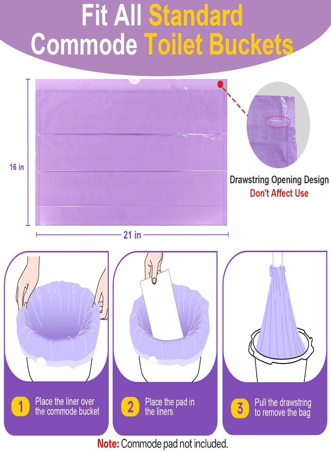 Qltytoy Commode Liners for Bedside Commode, Thickness Leakproof Disposable Portable Toilet Bags, Plant Scented Potty Liners, Potty Bags for Portable Toilet Fit All Standard Toilet Chair Bucket (100) - Image 5