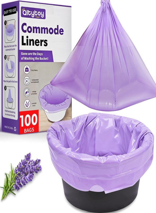 Qltytoy Commode Liners for Bedside Commode, Thickness Leakproof Disposable Portable Toilet Bags, Plant Scented Potty Liners, Potty Bags for Portable Toilet Fit All Standard Toilet Chair Bucket (100) - Image 1