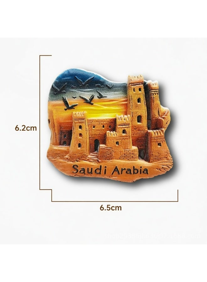 Saudi Arabia Diriyah Ancient City Refrigerator Magnet 3D Magnetic Travel Souvenir Gift Home Decoration - Image 2