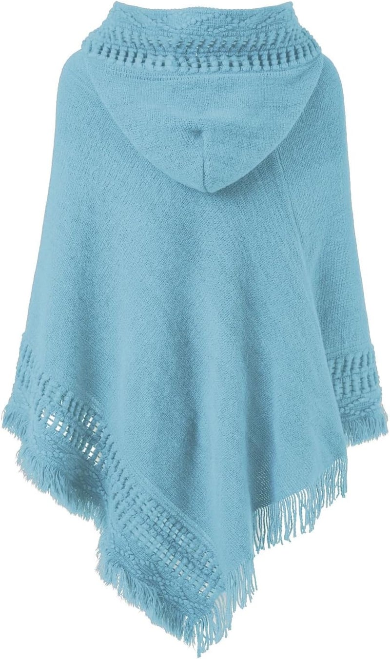 Ferand Ladies' Hooded Cape with Fringed Hem, Crochet Poncho Knitting Patterns for Women - Image 2