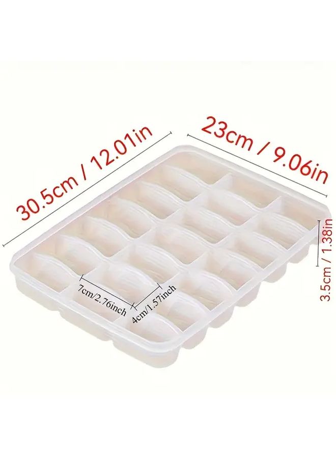 Transparent 21 Compartment Dumpling Freezer Container With Lid Large Wonton Organizer - Image 2