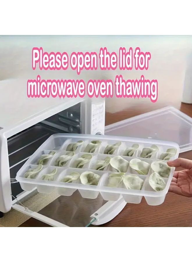 Transparent 21 Compartment Dumpling Freezer Container With Lid Large Wonton Organizer - Image 4