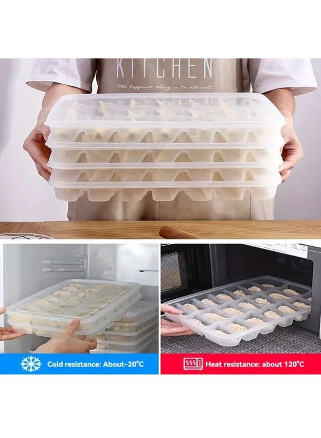Transparent 21 Compartment Dumpling Freezer Container With Lid Large Wonton Organizer - Image 5