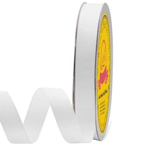 LEEQE White Grosgrain Ribbon 58 inch X 50 Yards White Ribbon for Gift Package Wrapping Wreath Baby Shower and Other Projects