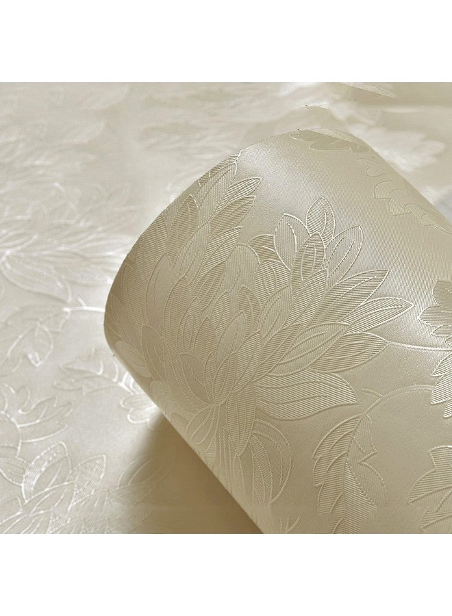 wolpin Wall Stickers Botanical Wallpaper ( 45 cms x 300 cms) Living Room, Bedroom, Textured Embossed Peony Roses Decal Floral Home Decoration, DIY Self Adhesive, White - Image 5