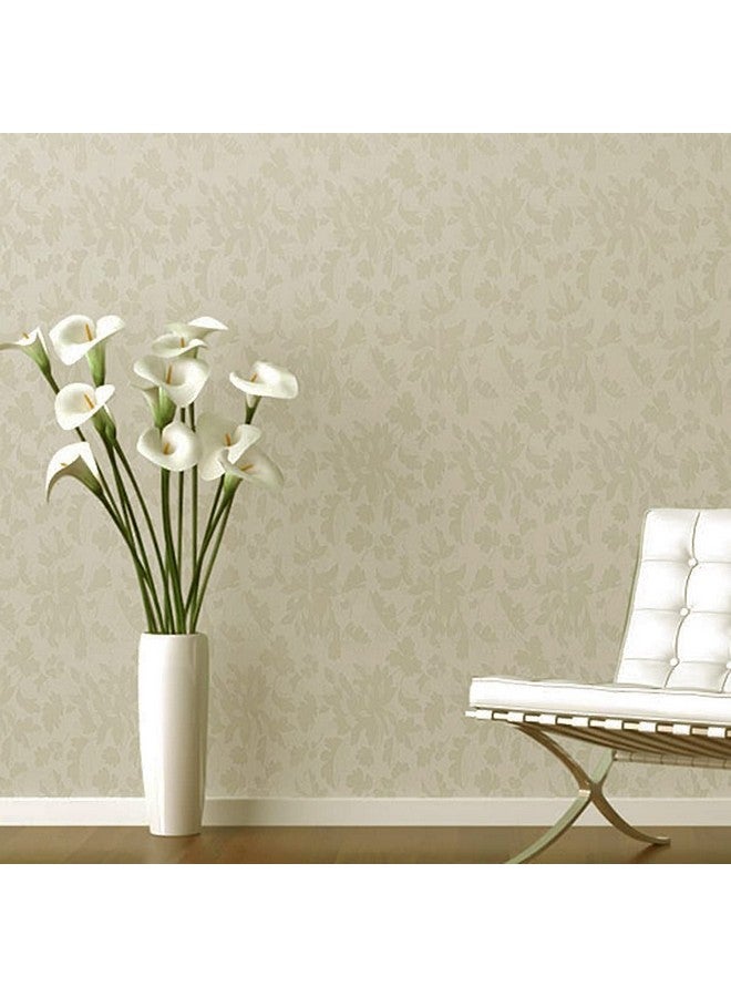 wolpin Wall Stickers Botanical Wallpaper ( 45 cms x 300 cms) Living Room, Bedroom, Textured Embossed Peony Roses Decal Floral Home Decoration, DIY Self Adhesive, White - Image 4